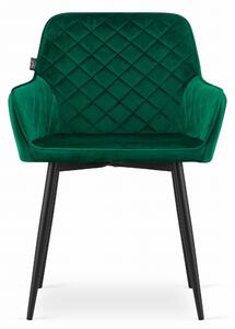 PreHouse NOLA szék - zöld bársony / fekete lábak