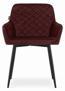 PreHouse NOLA szék - bordó bársony / fekete lábak