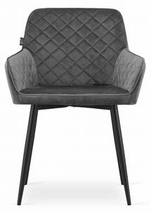 PreHouse NOLA szék - szürke bársony / fekete lábak