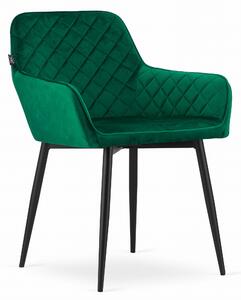 PreHouse NOLA szék - zöld bársony / fekete lábak