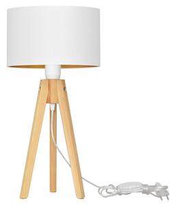 Helam Asztali lámpa ALBA 1xE27/60W/230V fehér/arany/fenyő HE1501