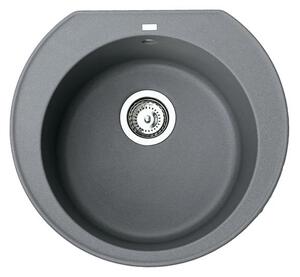 Omega Metalac Xgranit Gránit Mosogatótálca - Extra mély, Egymedencés, Kerek, Grafit