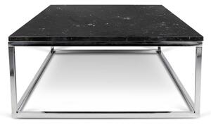 Dohányzóasztal krómozott talpazattal és fekete márvány asztallappal, 120x75 cm Prairie - TemaHome