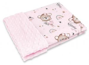 Baby Shop Minky-vászon takaró 75*100 cm - Kis balerina rózsaszín