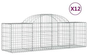 12 db íves horganyzott vas gabion kosár 200x50x60/80 cm