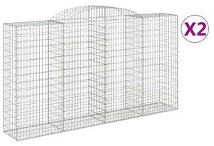 2 db íves horganyzott vas gabion kosár 300x50x160/180 cm