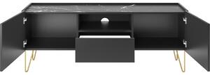 BUTORLINE Nappali bútor HARMONY 1 fekete / fekete márvány