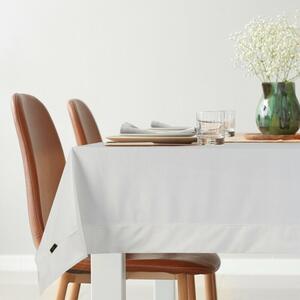 Egyszínű bársony fehér asztalterítő 145x260 cm