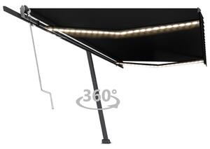 VidaXL antracitszürke szélérzékelős és LED-es napellenző 500x350 cm