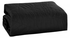 LEAVES fekete ágytakaró mintával Méret: 200 x 220 cm