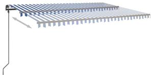 VidaXL kék-fehér automata szélérzékelős és LED-es napellenző 6 x 3,5 m