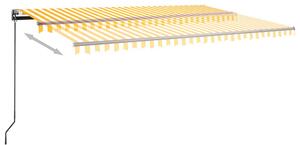 VidaXL sárga-fehér automata póznás napellenző 500 x 350 cm