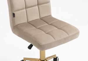 HR7009K Latte modern velúr szék arany lábbal