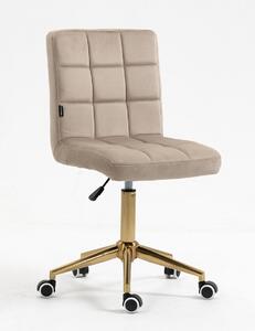HR7009K Latte modern velúr szék arany lábbal
