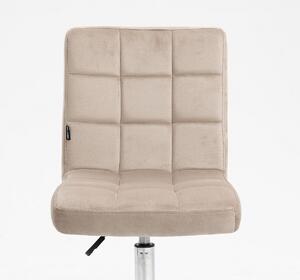HR7009N Latte modern velúr szék krómozott lábbal