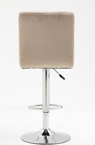HR7009W Latte modern velúr szék krómozott lábbal