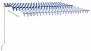 VidaXL kék-fehér automata póznás napellenző 450 x 350 cm
