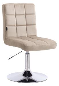 HR7009N Latte modern velúr szék krómozott lábbal