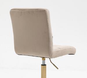 HR7009CROSS Latte modern velúr szék arany lábbal