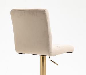 HR7009W Latte modern velúr szék arany lábbal