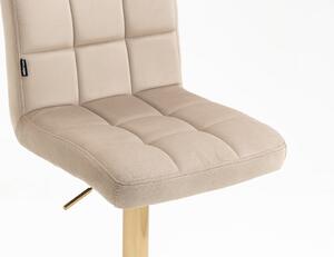 HR7009W Latte modern velúr szék arany lábbal
