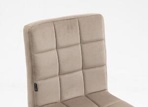 HR7009CROSS Latte modern velúr szék arany lábbal