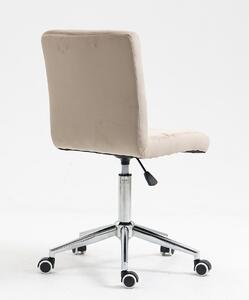 HR7009K Latte modern velúr szék krómozott lábbal
