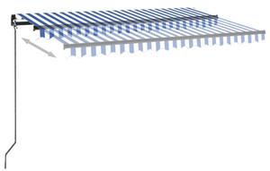 VidaXL kék és fehér automata napellenző 450 x 350 cm