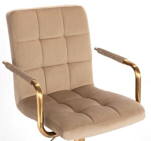 HC1015PCROSS Latte modern velúr szék arany lábbal