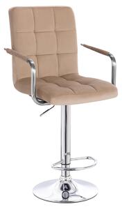 HR1015WP Latte modern velúr szék krómozott lábbal