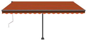 VidaXL narancssárga-barna szélérzékelős és LED-es napellenző 450x350cm