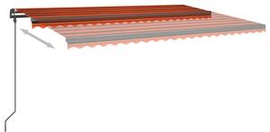 VidaXL narancssárga-barna automata napellenző póznákkal 5x3 m