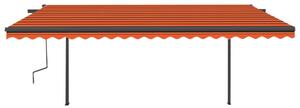 VidaXL narancssárga-barna automata napellenző póznákkal 5x3 m