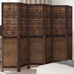 Bambusz Térelválasztó - 6 Panel - Sötétbarna - 210x160cm