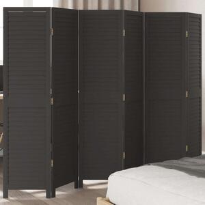 VidaXL 6 Paneles Fekete Tömörfa Térelválasztó - 210x160 cm