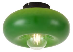 Retro mennyezeti lámpa fekete zöld üveggel 30 cm - Glaze