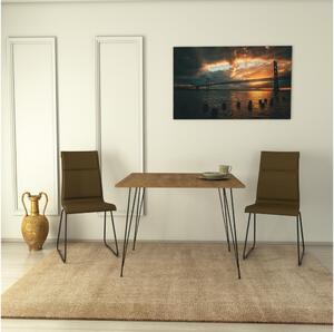 Asir Étkezőasztal SANDALF 75x90 cm barna/fekete AS1411