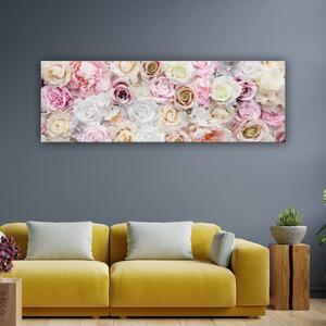120x50cm - Fehér rózsa tenger vászonkép