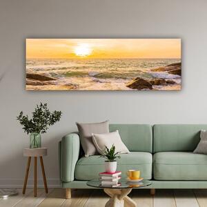 120x50cm - Aranysárga tengerpart vászonkép