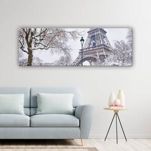120x50cm - Téli táj Eiffel torony vászonkép
