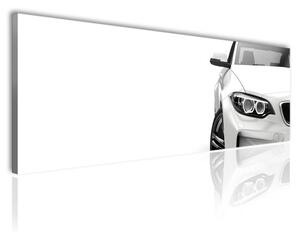 120x50cm - Fehér elegáns sportkocsi vászonkép