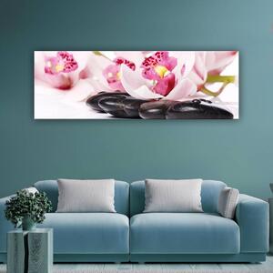 120x50cm - Rózsaszín orchideák vászonkép