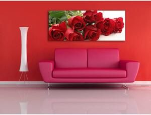 120x50cm - Vörös rózsák álma vászonkép