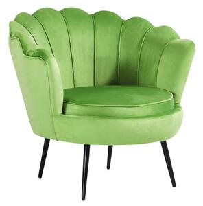Zöld dizájner bársony fotel 77 cm