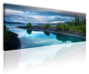 120x50cm - Kék tó vászonkép