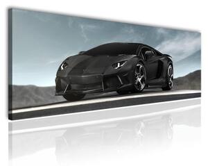 120x50cm - Fekete Lamborghini vászonkép
