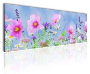 120x50cm - Boldog virágok vászonkép