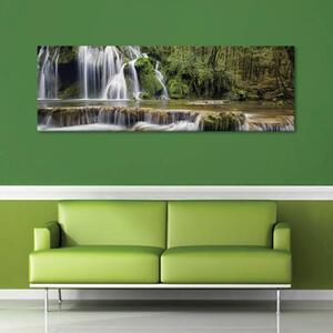 120x50cm - Egy erdei vízesés vászonkép