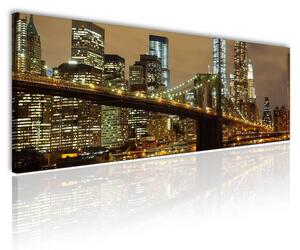 120x50cm - New York híd éjszaka vászonkép