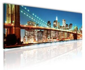 120x50cm - New York híd fénye vászonkép